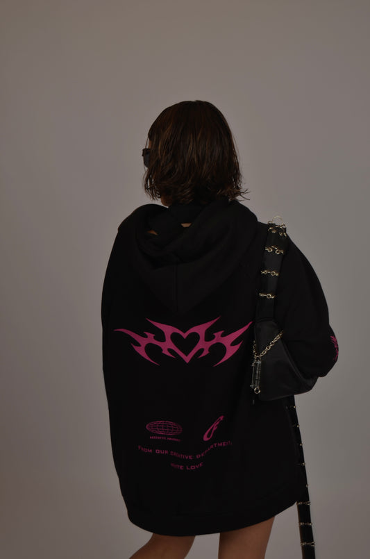 HOODIE TRIBAL FUCSIA